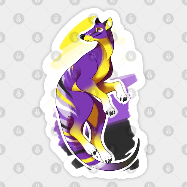 Nonbinary Thylacine Sticker by candychameleon